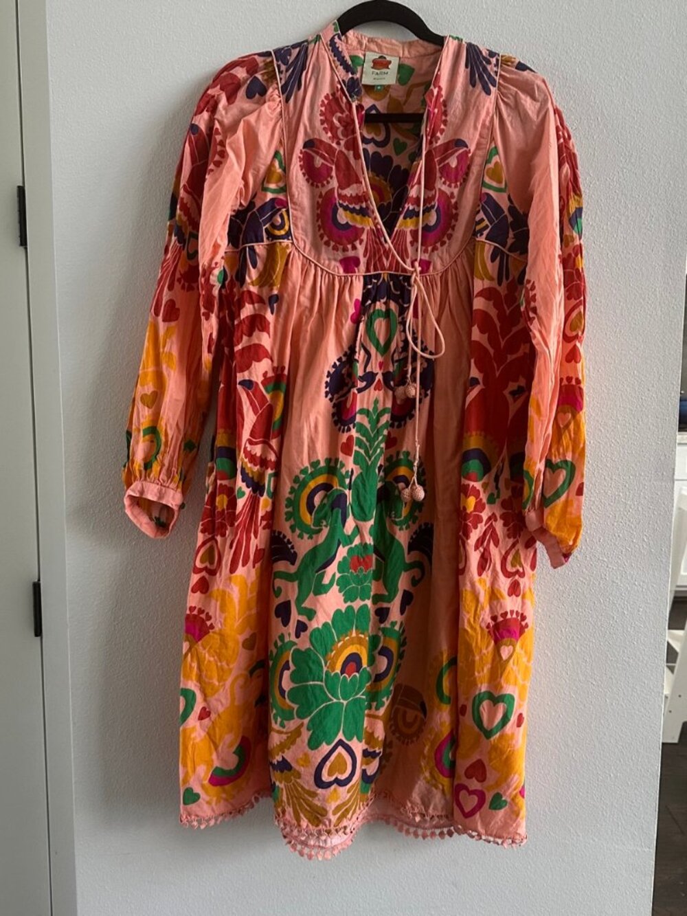 Farm Rio Pink Tropical Print Dress Size M